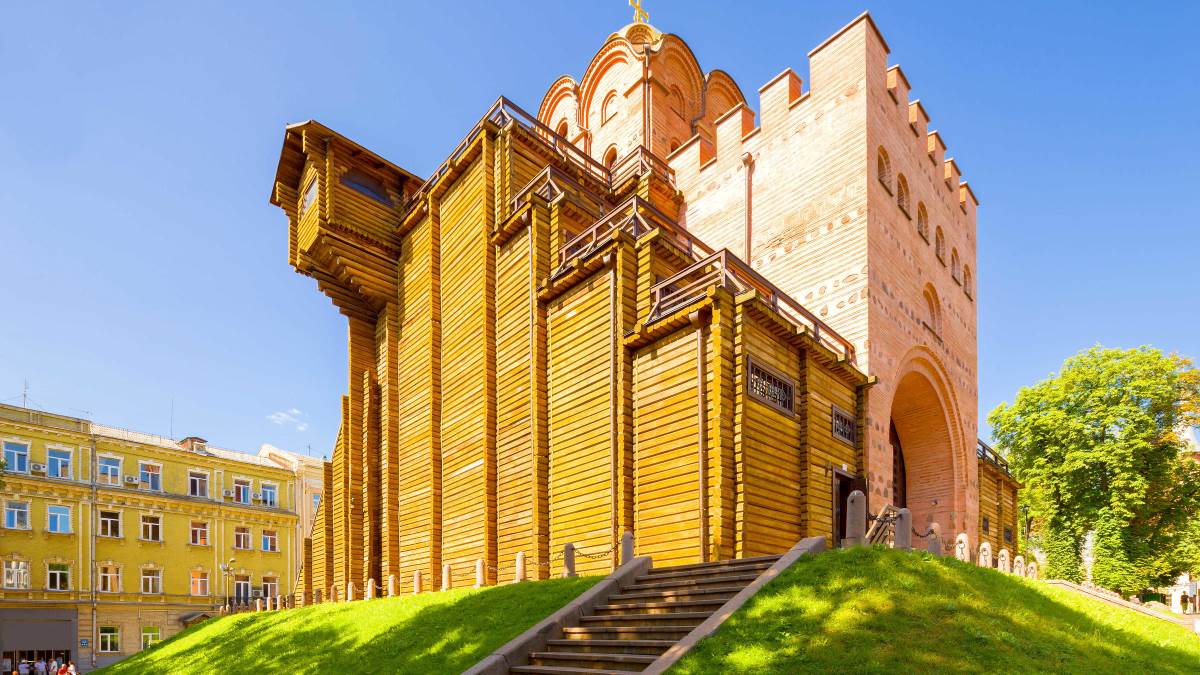 Golden Gate in Kyiv - reconstruction of the ancient Russian fortification