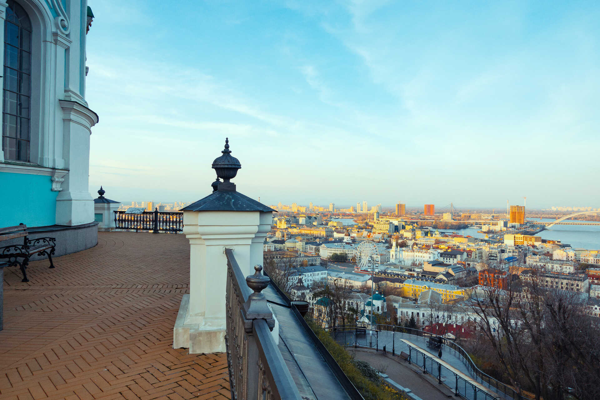 St. Andrew's Church - view of Kyiv skyline from the church terrace