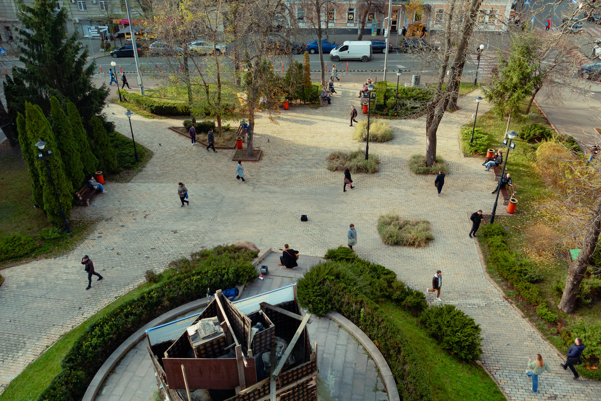 View from the observation deck of the Golden Gate in Kyiv