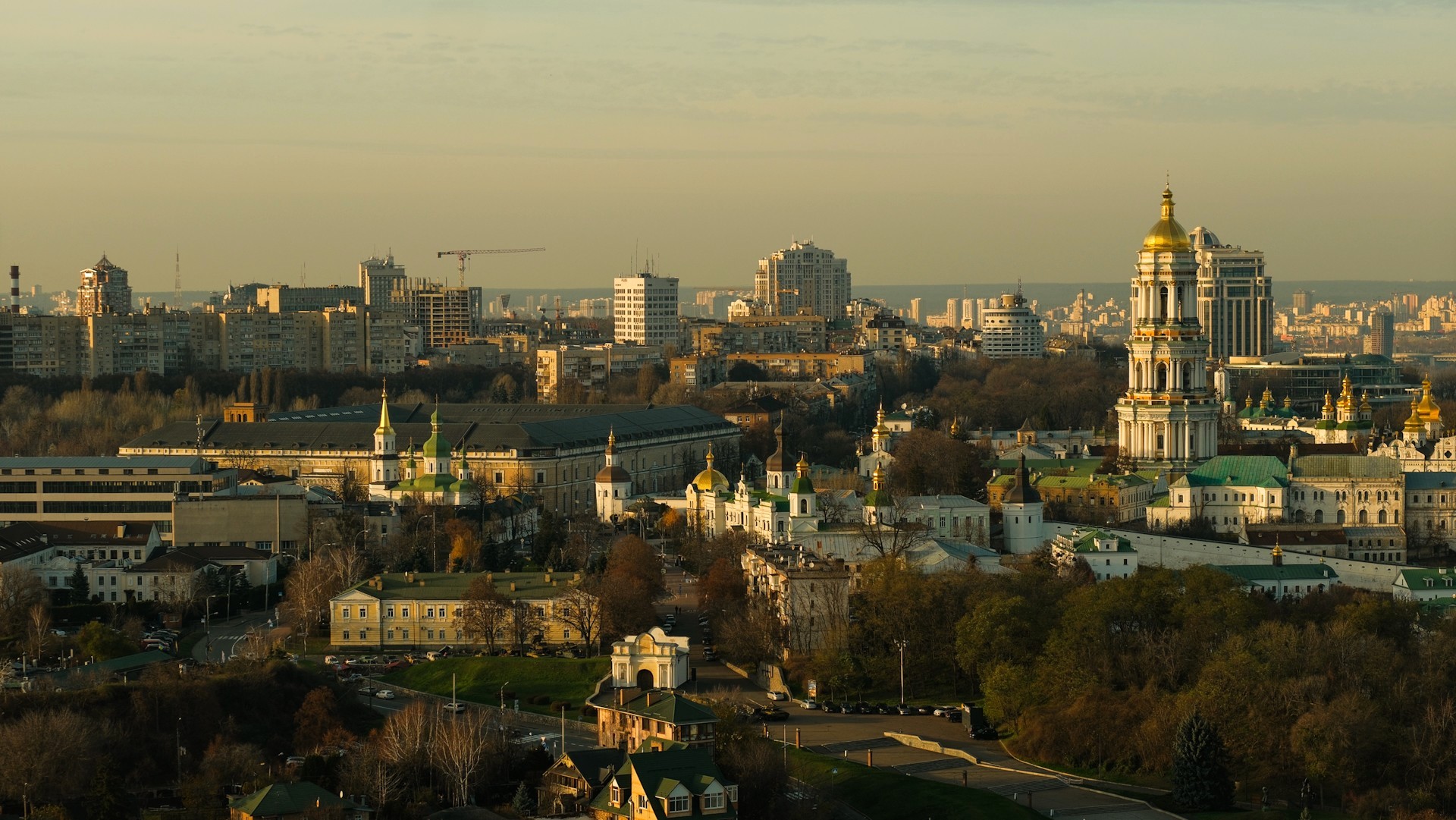 Motherland Monument in Kyiv - view of Kyiv from the Motherland observation deck