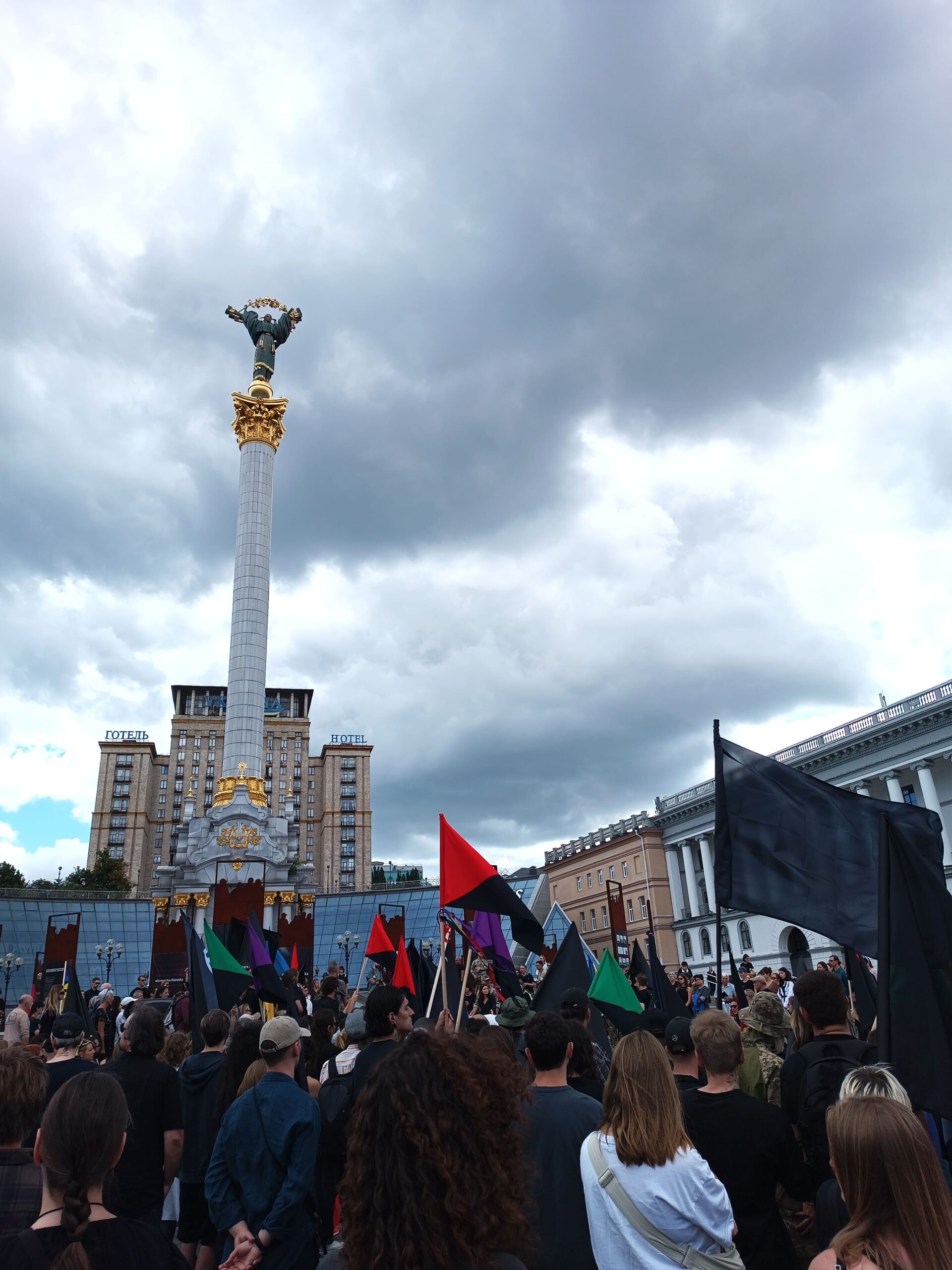 Farewell ceremony for artist-soldier Davyd Chychkan at the Maidan in Kyiv