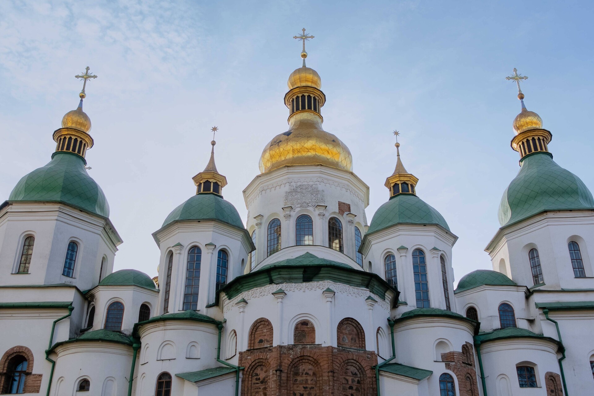 View from below of St. Sophia Cathedral in Kyiv