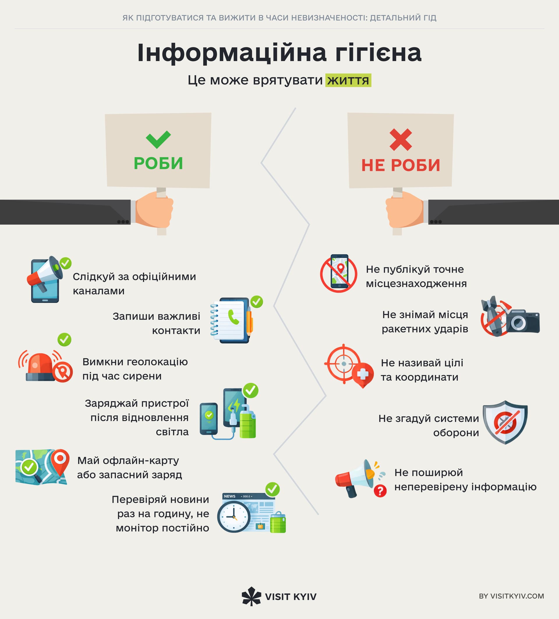 Rules for safe communication and information management during crises