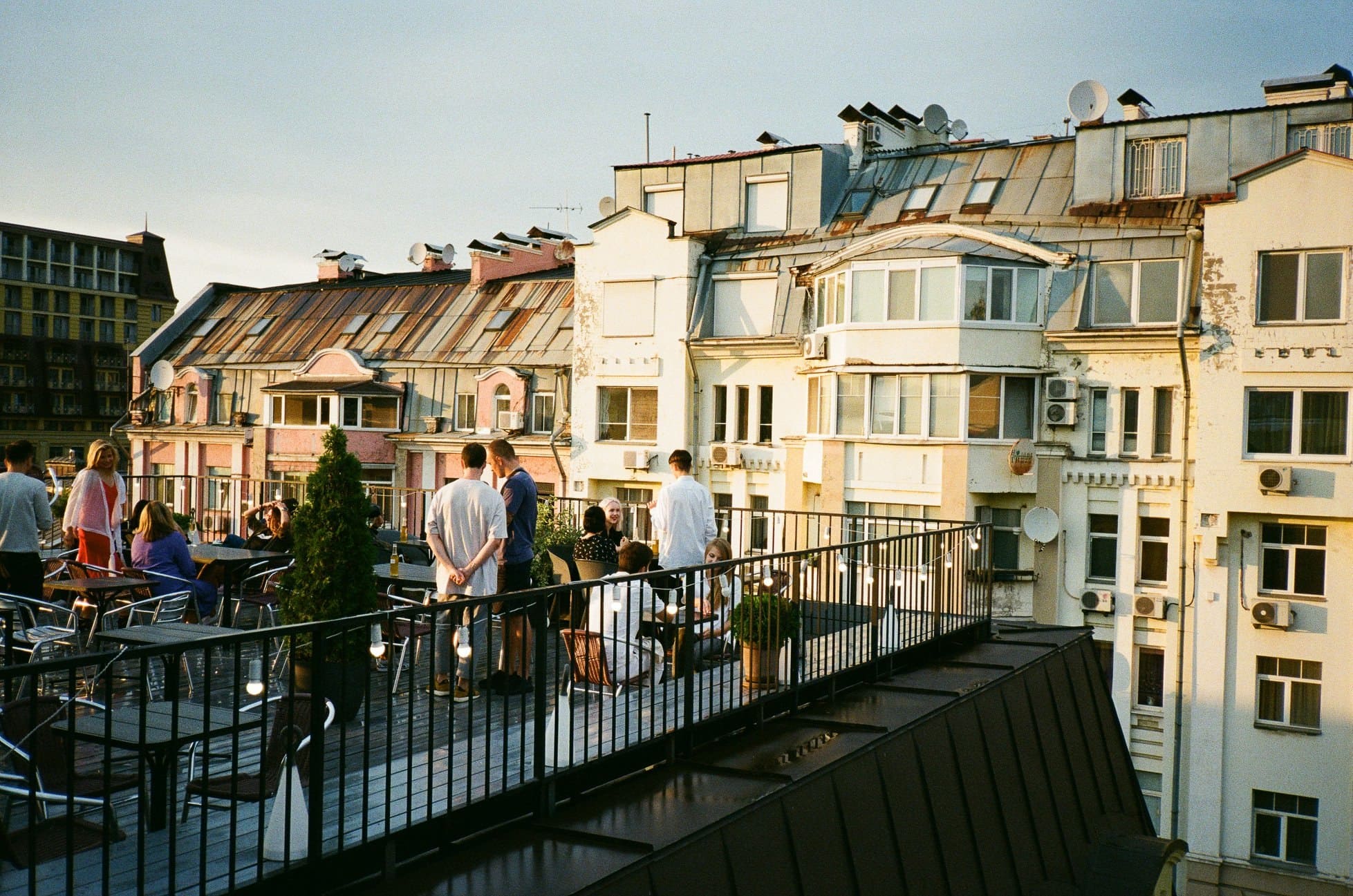 Rooftop terrace at Bar 1818 in Kyiv