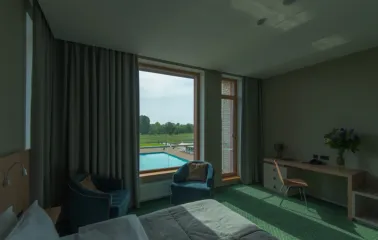 Shambala Wellness Club spa complex: room with armchairs and windows