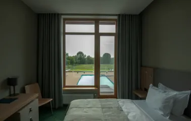 Shambala Wellness Club spa complex: room view of the pool