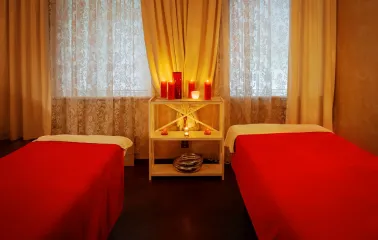 Spa Sense spa salon: two massage tables near the window