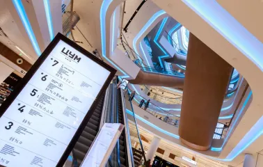 Navigation sign with floors and shops inside TSUM Kyiv