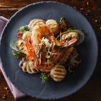 B-hush - an elegant close-up of a delicious seafood appetizer