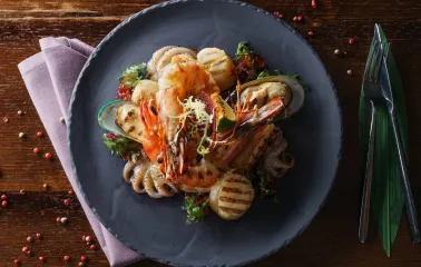 B-hush - an elegant close-up of a delicious seafood appetizer