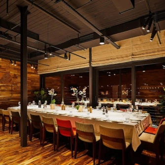 Restaurant Veranda on the river - interior dining room with a sweeping panoramic view