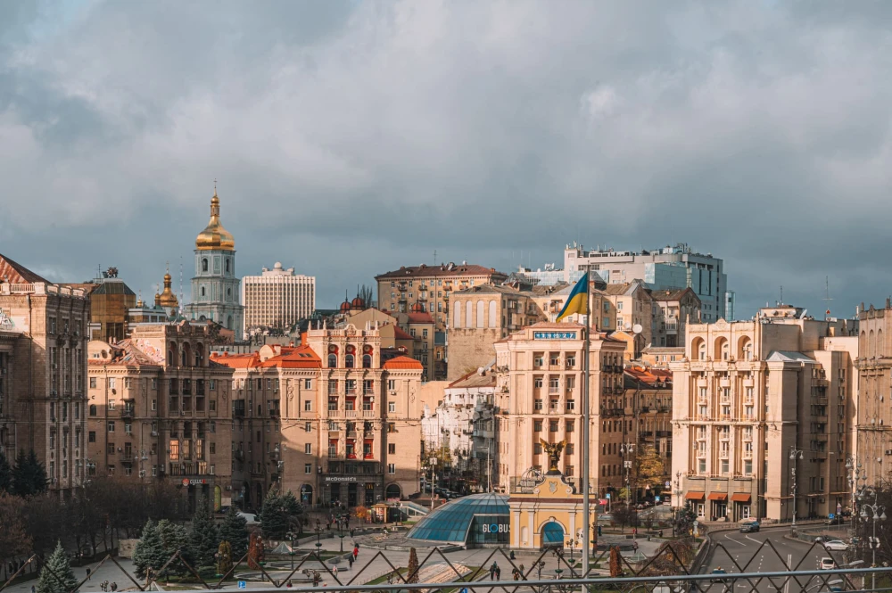 View of Maidan Nezalezhnosti from the October Palace in Kyiv