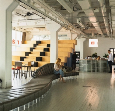 Reception area and staircase in Kooperativ with a modern interior