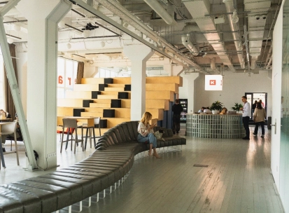 Reception area and staircase in Kooperativ with a modern interior