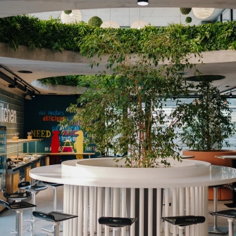 IQ Hotel - minimalist interior featuring bright lights and modern design