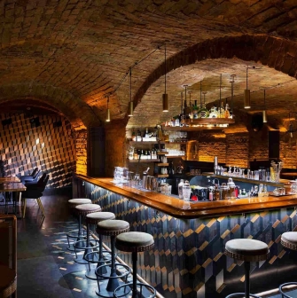 Interior of the LoggerHead restaurant in Kyiv