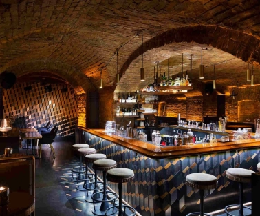 Interior of the LoggerHead restaurant in Kyiv