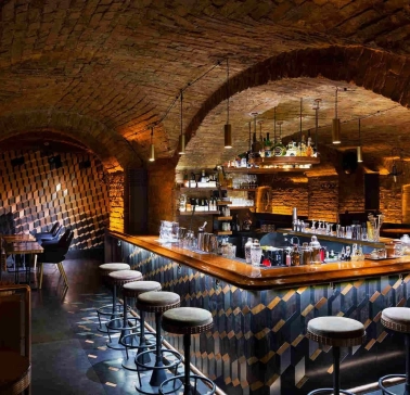 Interior of the LoggerHead restaurant in Kyiv