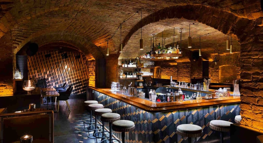 Interior of the LoggerHead restaurant in Kyiv