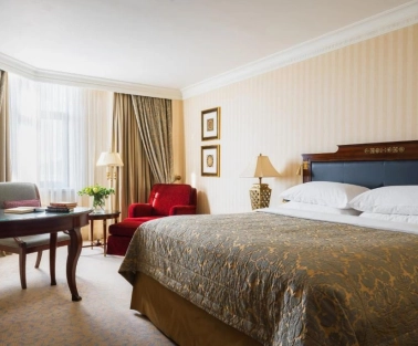 Classic room at the InterContinental Kyiv Hotel with a king-size bed