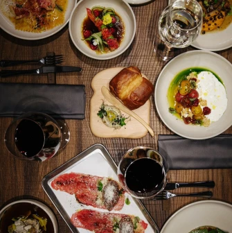 Chef's table - close-up of gourmet dishes