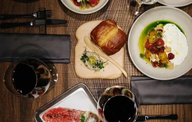 Chef's table - close-up of gourmet dishes