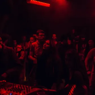 Party with red lighting at Closer Club, Kyiv