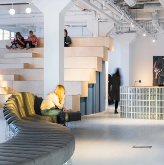 Reception area and staircase in Kooperativ with a modern interior
