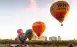 Bright hot air balloons rise over Kyiv during the "Monholferia" festival