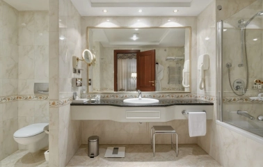 Premier Palace - luxurious hotel bathroom with marble finishing