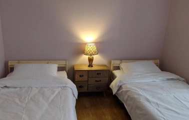 Room with two single beds at Kashtan Guest House in Kyiv