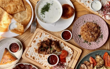 Sofra in Kyiv - a table set with traditional Crimean Tatar cuisine