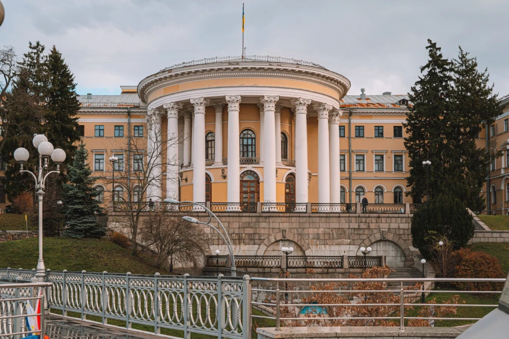 October Palace in Kyiv, a historic theater building with classical architecture