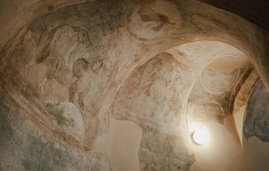 Saint Sophia Cathedral in Kyiv - ancient frescoes on interior walls and ceiling