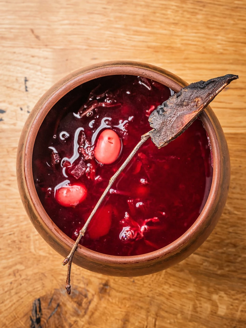 Photo of Ukrainian borscht at the reatsurant 100 Rokiv Tomu Vpered