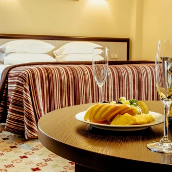 Room at Park Hotel Holosiivskyi in Kyiv with romantic table setting