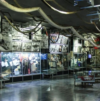 An exhibition with documents, photos and videos at the Chornobyl Museum in Kyiv