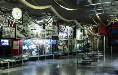 An exhibition with documents, photos and videos at the Chornobyl Museum in Kyiv