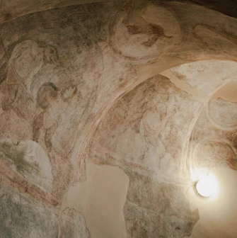 Saint Sophia Cathedral in Kyiv - ancient frescoes on interior walls and ceiling