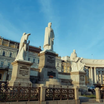 monument to Princess Olga and saints in front of the Ministry of Foreign Affairs