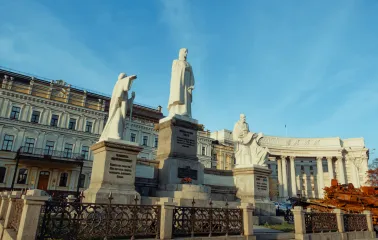 monument to Princess Olga and saints in front of the Ministry of Foreign Affairs