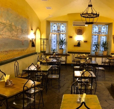 Interior of Yaroslava restaurant in Kyiv