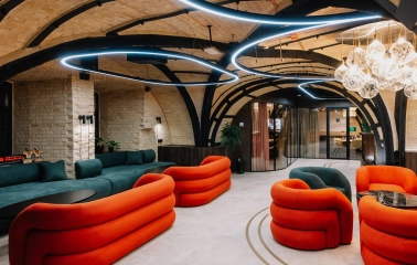 Creative States - recreation room with Lego-shaped beds for children