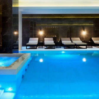 Swimming pool and relaxation area in the Hilton Kyiv