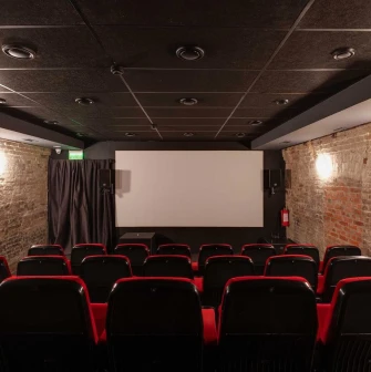 Bursa Hotel - retro-style private cinema room with cushioned seating