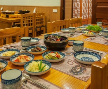 Restaurant Arirang - traditional Korean barbecue on a tabletop grill