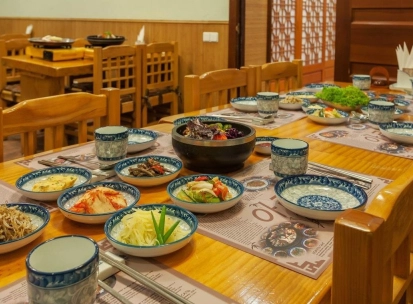 Restaurant Arirang - traditional Korean barbecue on a tabletop grill