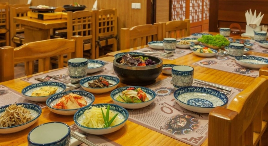 Restaurant Arirang - traditional Korean barbecue on a tabletop grill