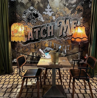 Fish Pussycat - table set with various seafood starters and wine glasses