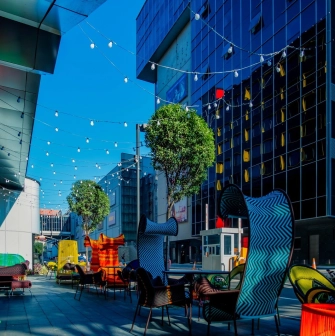 Mercure Congress - rooftop terrace with comfortable seating and urban view